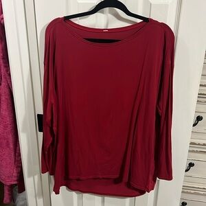 lululemon back in action long sleeve top size 10/12